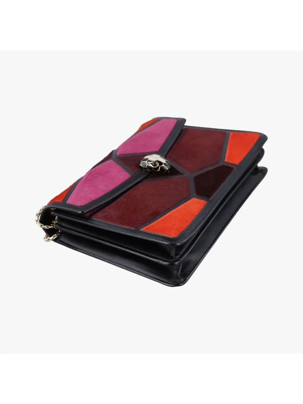 Bvlgari Serpenti Orange Pink Bordeaux Calf Hair Shoulder